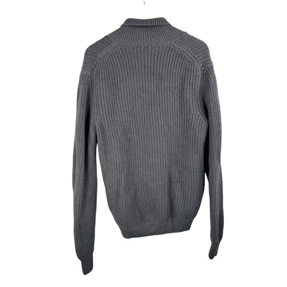 Daniele Fiesoli Italian Knit chunky wool sweater grey‎ preppy sz L - Picture 2 of 6